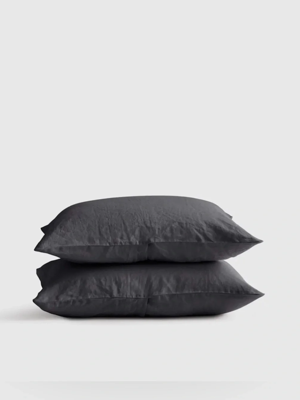 Quince European Linen Sham Set King Charcoal Set of 2 NWOT